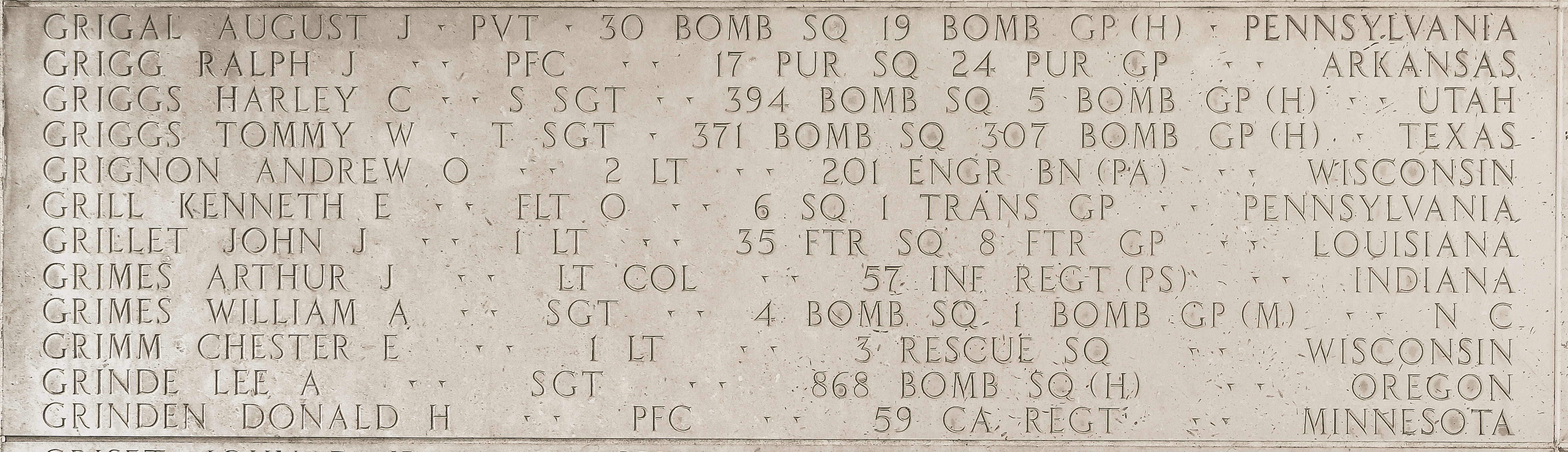 Kenneth E. Grill, Flight Officer